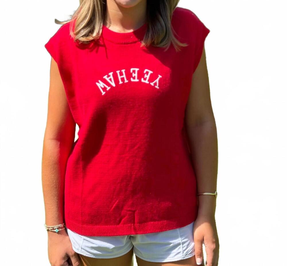 NEW LA SOCIETY yeehaw top in scarlet